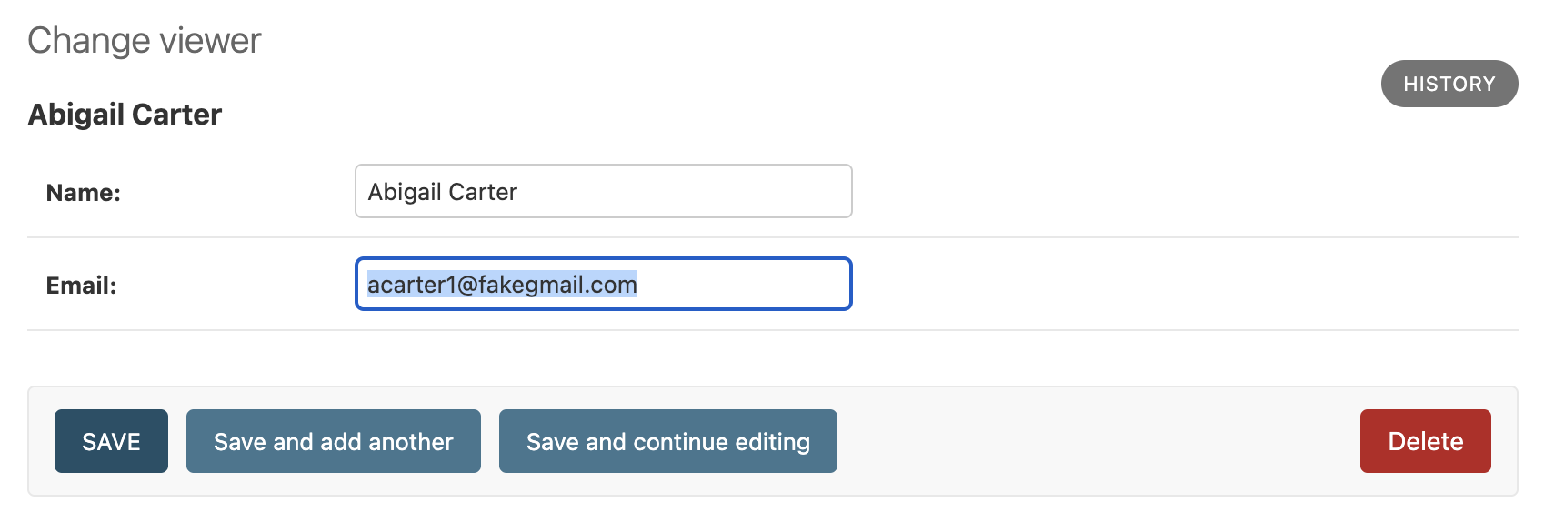 The updated email address of your viewer.